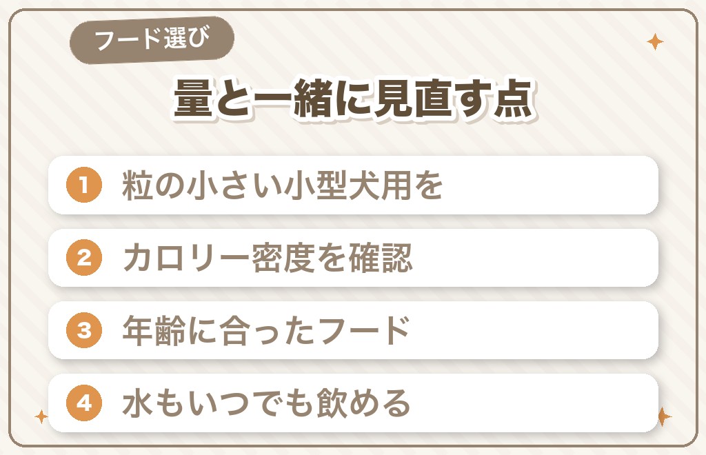 餌の量と一緒に見直したいチワワのフード選び