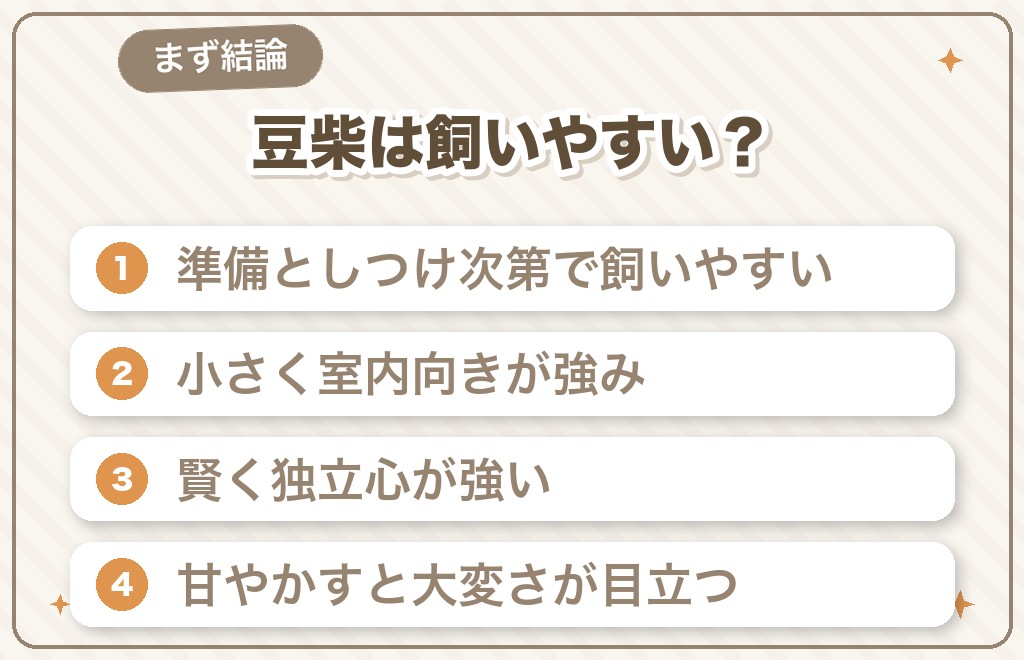 豆柴は飼いやすい？初心者でも大丈夫？まず結論
