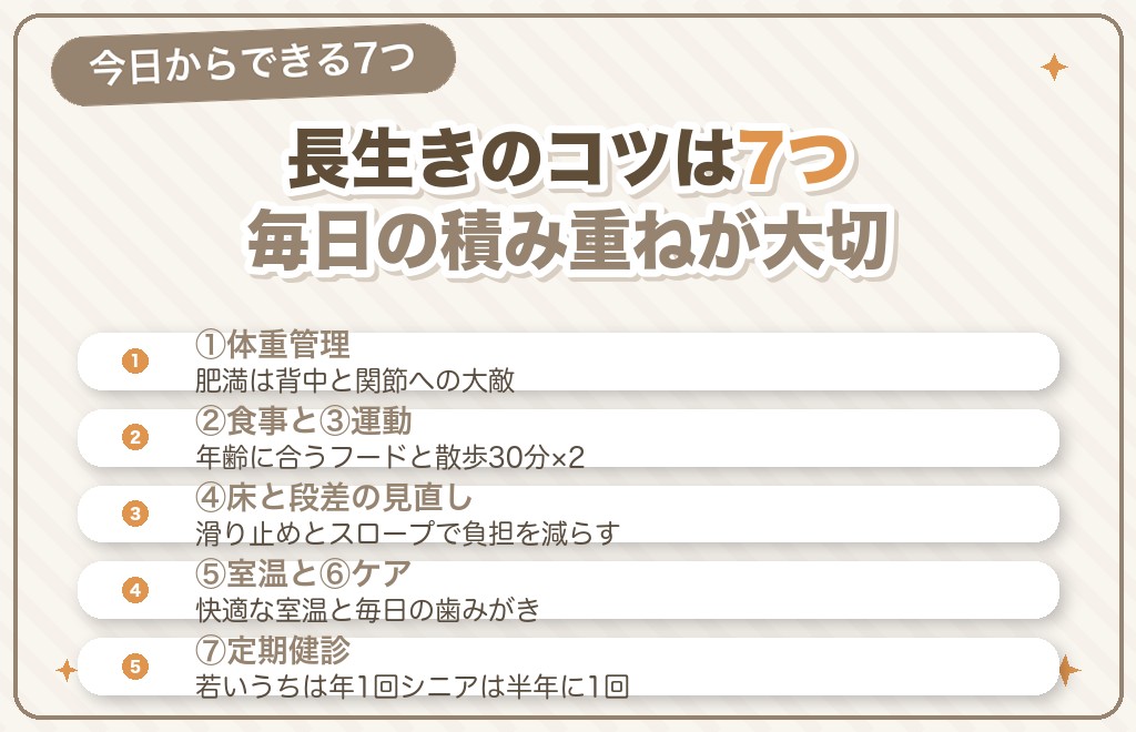 ミニチュアダックスに長生きしてもらう7つのコツ
