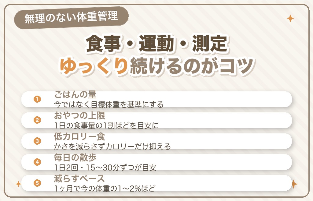 ミニチュアダックスの体重管理・ダイエットの方法
