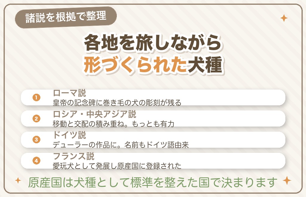 トイプードルの原産国をめぐる4つの説